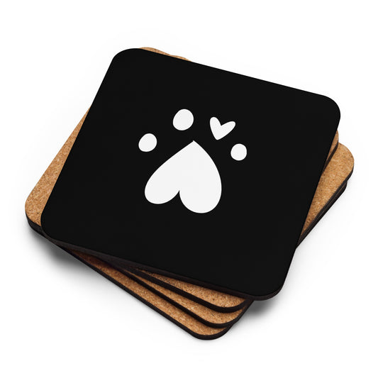 Paw Logo - Black & White - Coaster