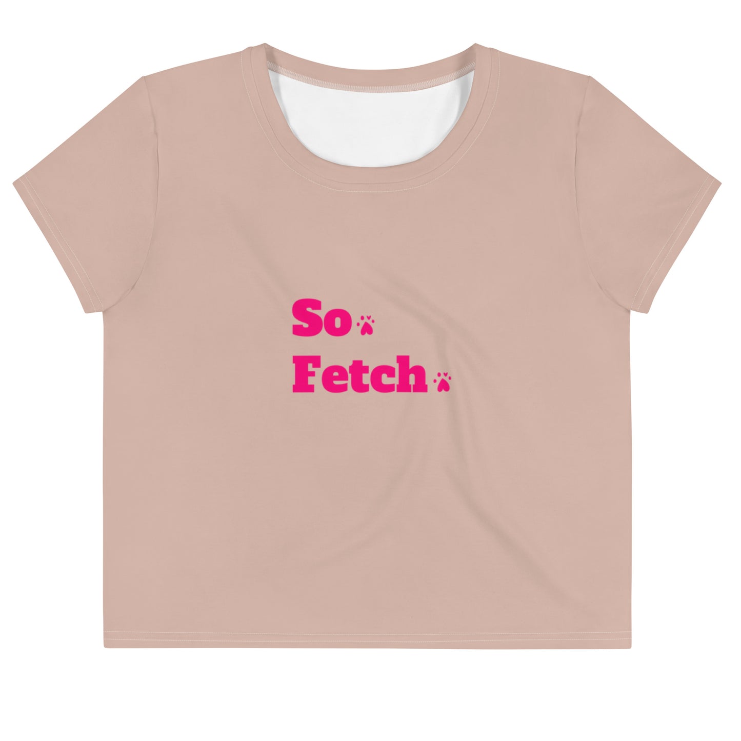 So Fetch - Mocha & Pink - Cropped Tee